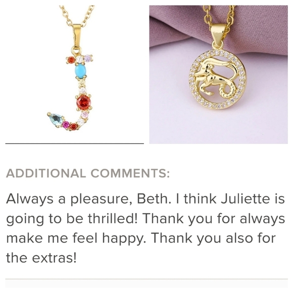 B Initial Pendant Necklace Multi-color Gold Tone Chain - Picture 7 of 16